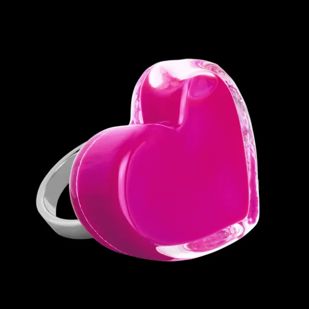 Bague en verre souffle - Coeur Medium Milk