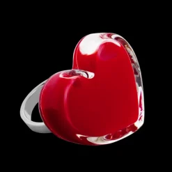 Bague en verre souffle - Coeur Medium Milk