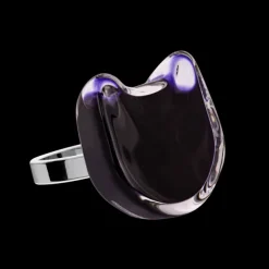Bague en verre souffle - Chat Medium Milk