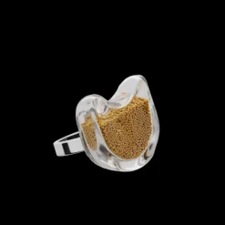 Bague en verre souffle - Chat Nano Billes
