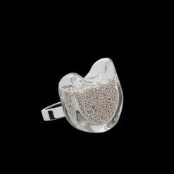Bague en verre souffle - Chat Nano Billes