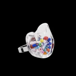 Bague en verre souffle - Chat Nano Billes