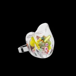 Bague en verre souffle - Chat Nano Billes