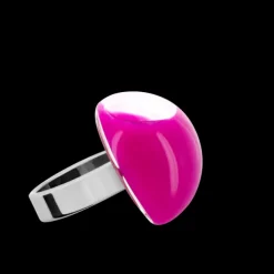 Bague en verre souffle - Dome Mini Milk