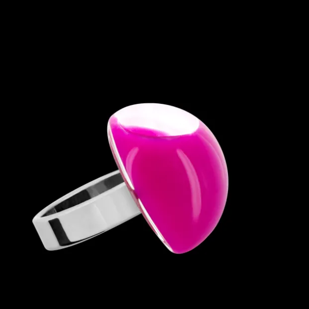 Bague en verre souffle - Dome Mini Milk