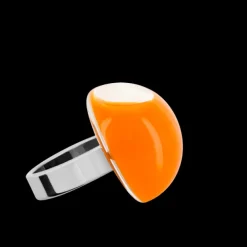 Bague en verre souffle - Dome Mini Milk