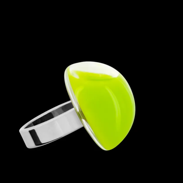 Bague en verre souffle - Dome Mini Milk