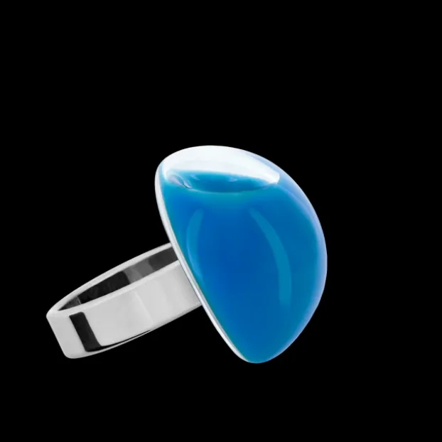 Bague en verre souffle - Dome Mini Milk