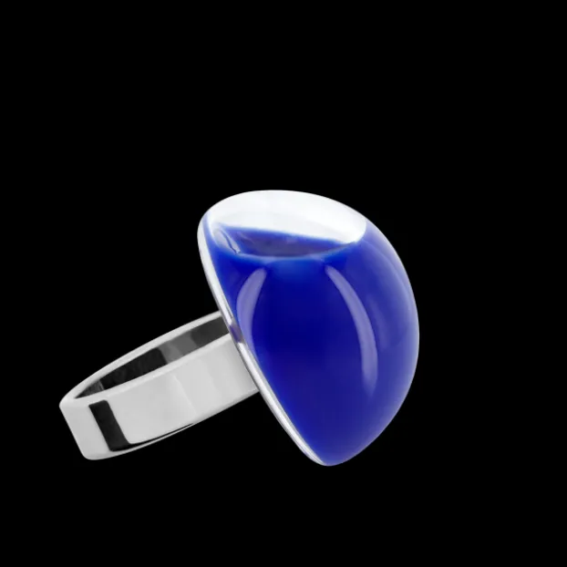 Bague en verre souffle - Dome Mini Milk