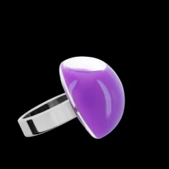 Bague en verre souffle - Dome Mini Milk