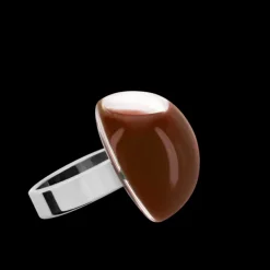 Bague en verre souffle - Dome Mini Milk