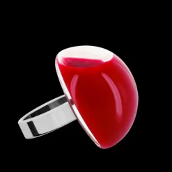 Bague en verre souffle - Dome Medium Milk