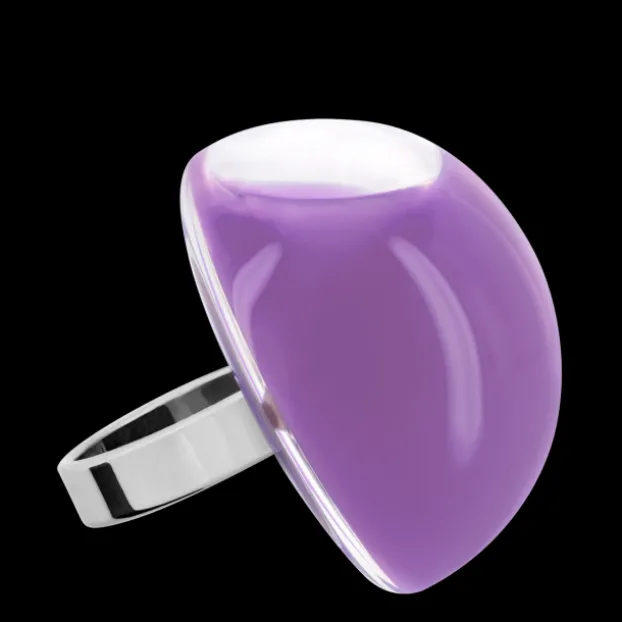 Bague en verre souffle - Dome Giga Milk