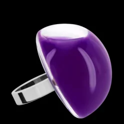 Bague en verre souffle - Dome Giga Milk
