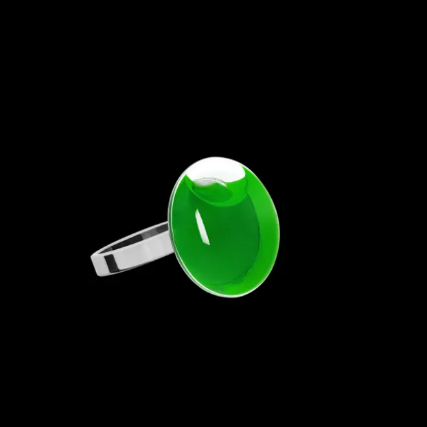 Bague en verre souffle - Galet Nano Transparent