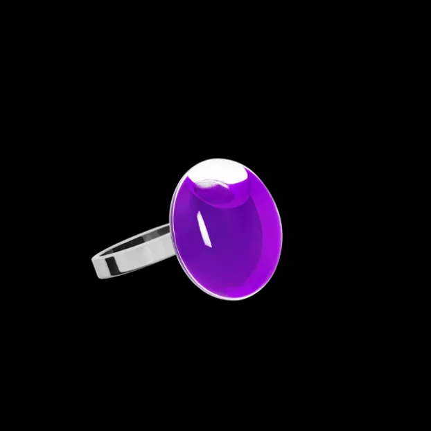 Bague en verre souffle - Galet Nano Transparent