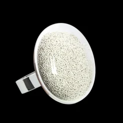 Bague en verre souffle - Galet Medium Billes
