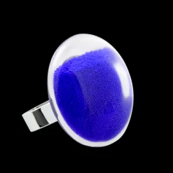 Bague en verre souffle - Galet Medium Billes