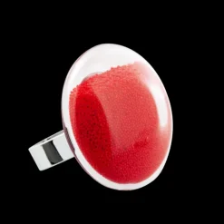 Bague en verre souffle - Galet Medium Billes