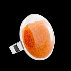 Bague en verre souffle - Galet Medium Billes