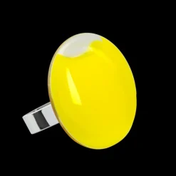 Bague en verre souffle - Galet Medium Milk