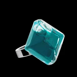 Bague en verre souffle - Gaia Medium Transparent