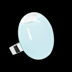Bague en verre souffle - Galet Medium Pastel