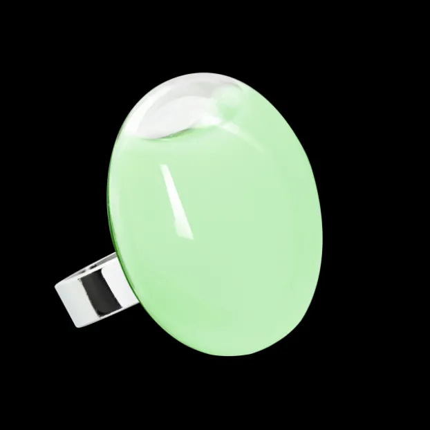 Bague en verre souffle - Galet Medium Pastel