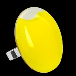 Bague en verre souffle - Galet Giga Milk