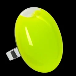 Bague en verre souffle - Galet Giga Milk