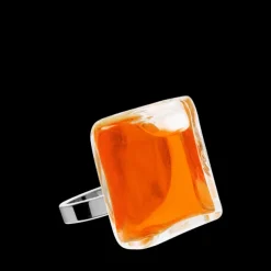 Bague en verre soufflee - Carre Mini Transparent