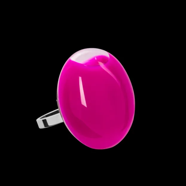 Bague en verre soufflee - Galet Mini Milk