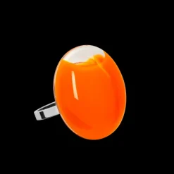 Bague en verre soufflee - Galet Mini Milk
