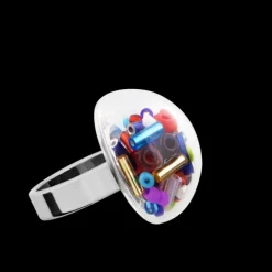 Bague en verre soufflee - Dome Mini Billes