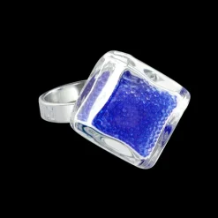 Bague en verre soufflee - Losange Nano Billes