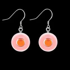 Boucles d'oreilles crochet en verre souffle - Duo Milk