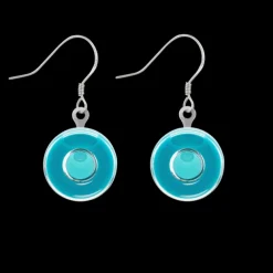 Boucles d'oreilles crochet en verre souffle - Duo Milk