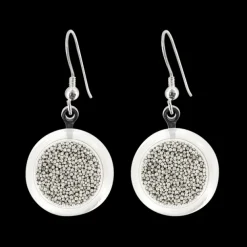 Boucles d'oreilles crochet en verre soufflees - Cachou Billes