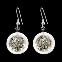 Boucles d'oreilles crochet en verre soufflees - Cachou Paillettes