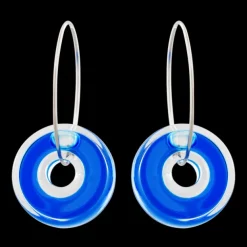 Boucles d'oreilles en verre souffle - Donut transparent