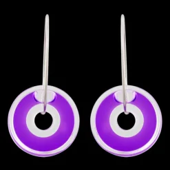 Boucles d'oreilles en verre souffle - Donut transparent