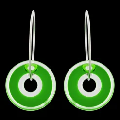 Boucles d'oreilles en verre souffle - Donut transparent