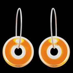 Boucles d'oreilles en verre souffle - Donut transparent