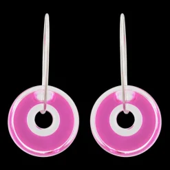 Boucles d'oreilles en verre souffle - Donut transparent