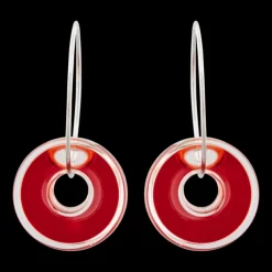Boucles d'oreilles en verre souffle - Donut transparent