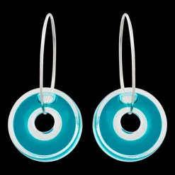 Boucles d'oreilles en verre souffle - Donut transparent