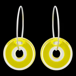 Boucles d'oreilles en verre souffle - Donut transparent