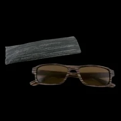 Lunettes solaires - Bois Rectangle - Marron fonce
