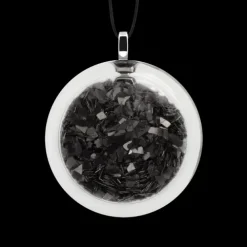 Pendentif en verre souffle - Cachou Medium Paillettes