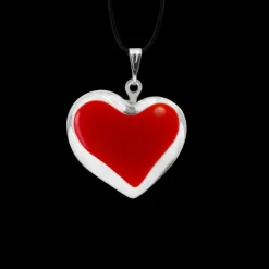 Pendentif en verre souffle - Coeur nano milk